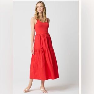 J Crew Factory Medium Red
Tiered Knit Mixy Midi Dress With Pockets NWT XS